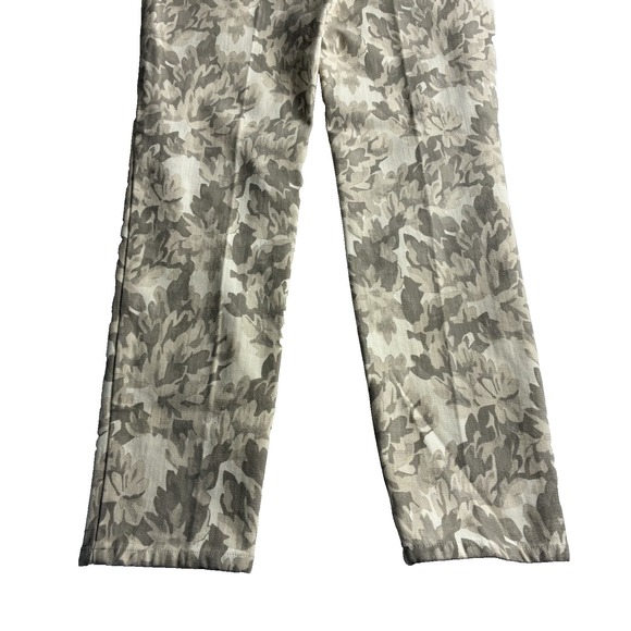 J. McLaughlin Lexi Beige Camo Floral Print Straight Mid Jeans Pants Sz 4 Stretch - Picture 14 of 15